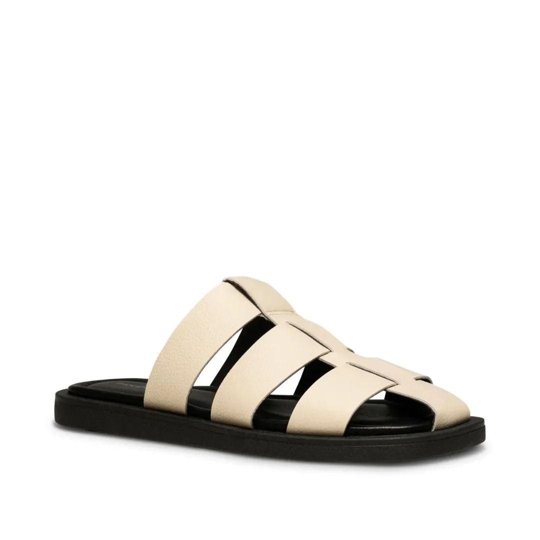 Krista Fisherman Mule Leather Sandal (Off White)