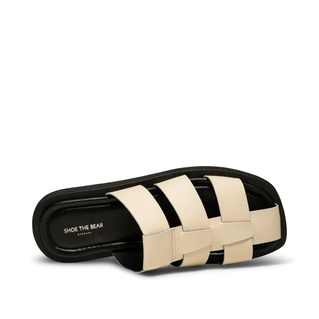 Krista Fisherman Mule Leather Sandal (Off White)