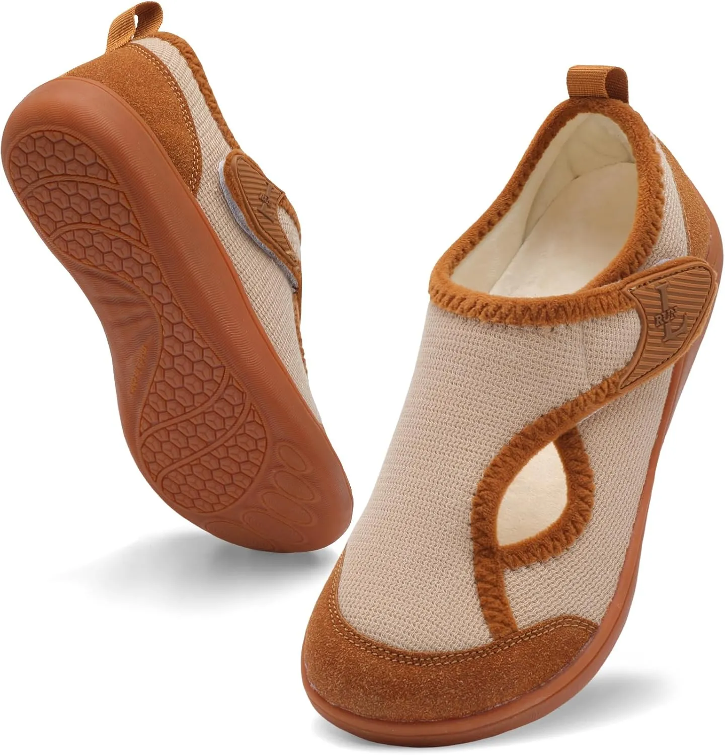 L-RUN Womens Wide Toe Box Barefoot Diabetic Shoes - Ladies House Slippers for Indoor and Outdoor