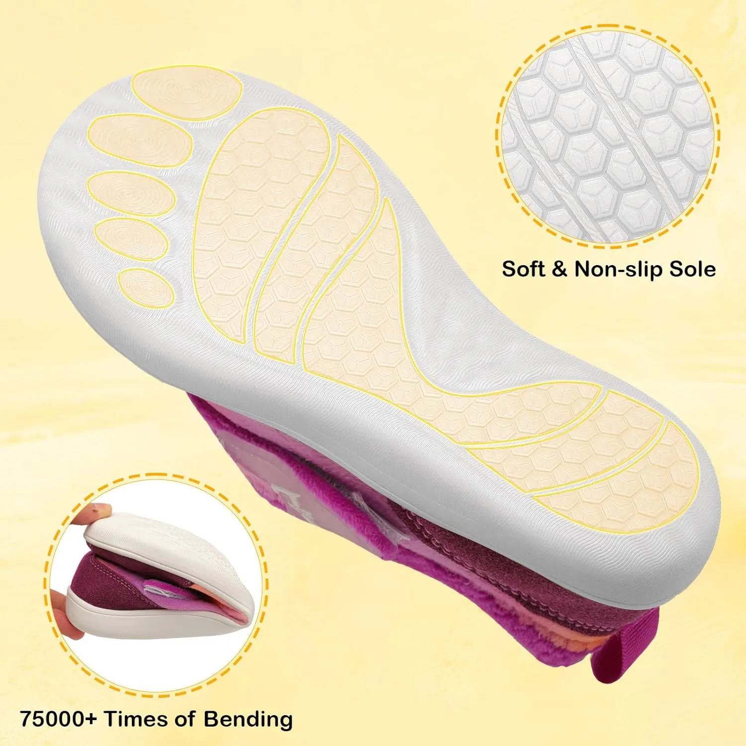 L-RUN Womens Wide Toe Box Barefoot Diabetic Shoes - Ladies House Slippers for Indoor and Outdoor