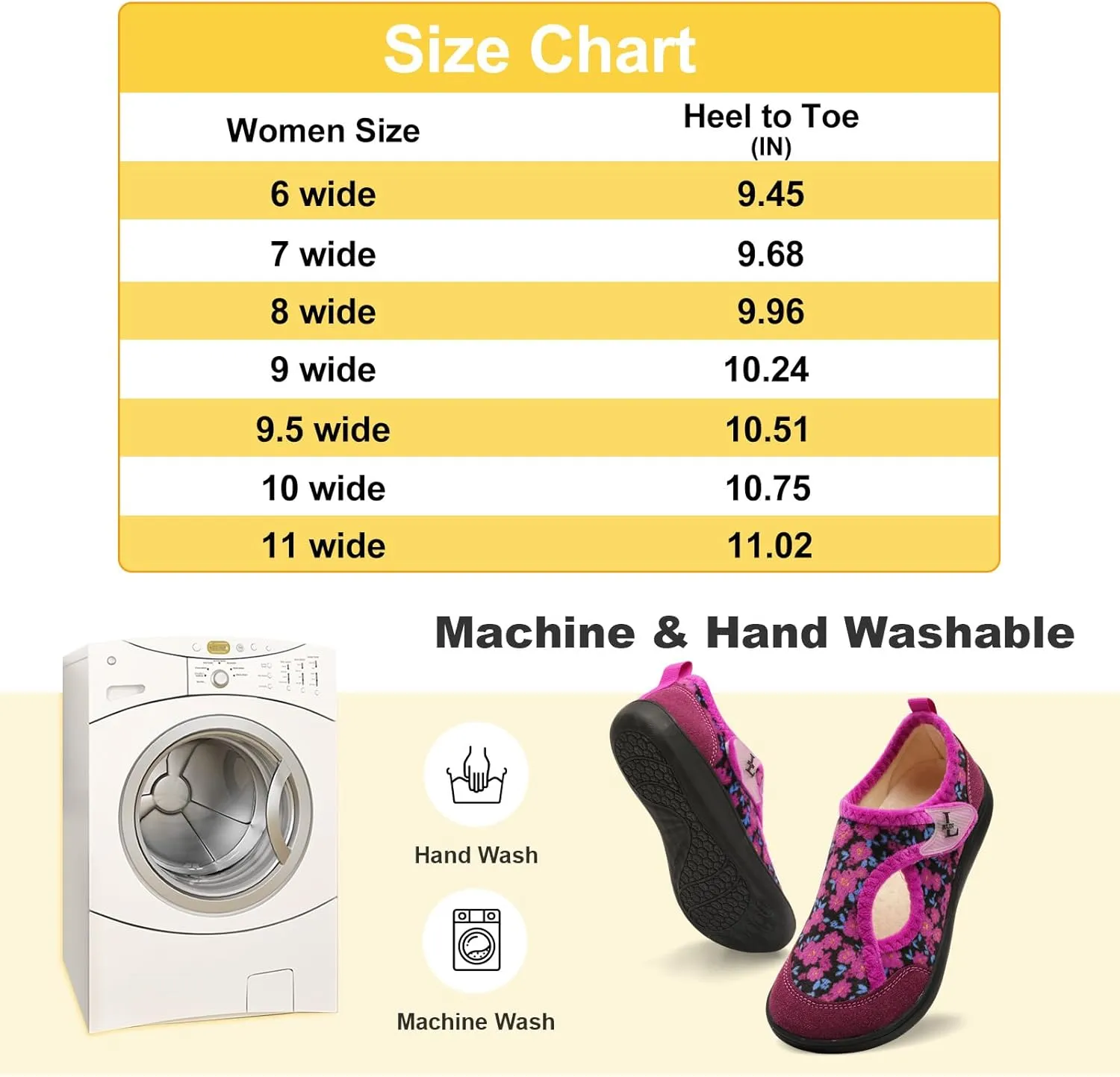 L-RUN Womens Wide Toe Box Barefoot Diabetic Shoes - Ladies House Slippers for Indoor and Outdoor