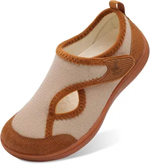 L-RUN Womens Wide Toe Box Barefoot Diabetic Shoes - Ladies House Slippers for Indoor and Outdoor
