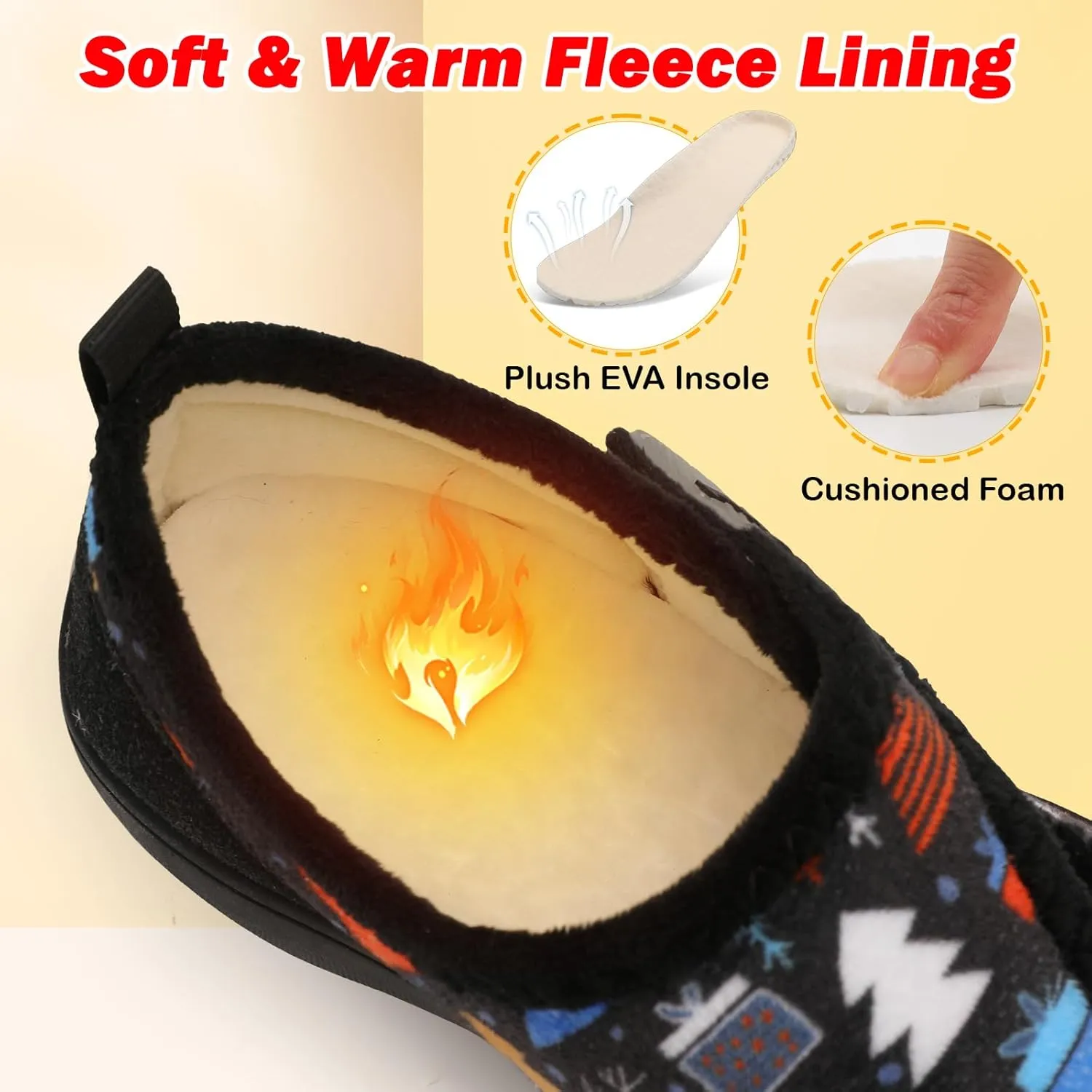 L-RUN Womens Wide Toe Box Barefoot Diabetic Shoes - Ladies House Slippers for Indoor and Outdoor