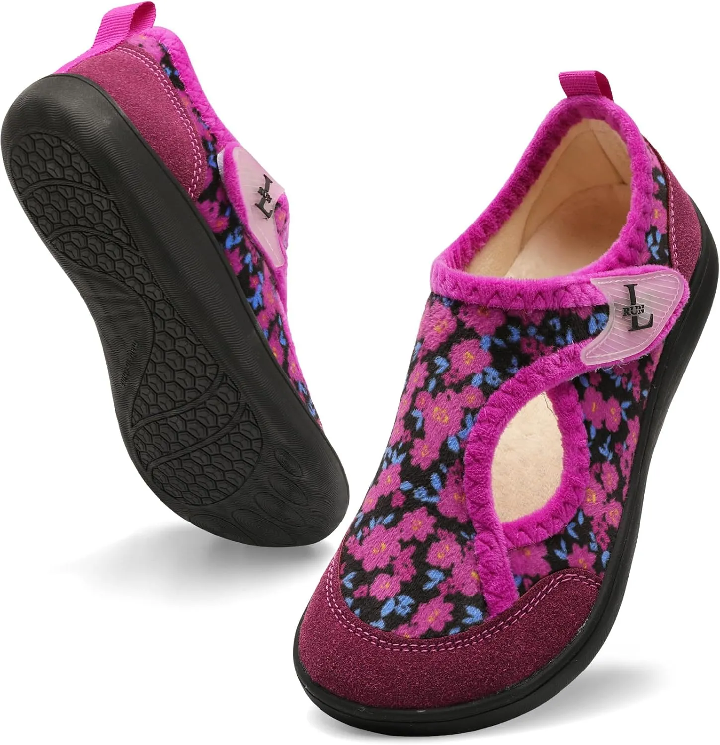 L-RUN Womens Wide Toe Box Barefoot Diabetic Shoes - Ladies House Slippers for Indoor and Outdoor