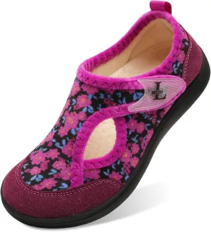 L-RUN Womens Wide Toe Box Barefoot Diabetic Shoes - Ladies House Slippers for Indoor and Outdoor