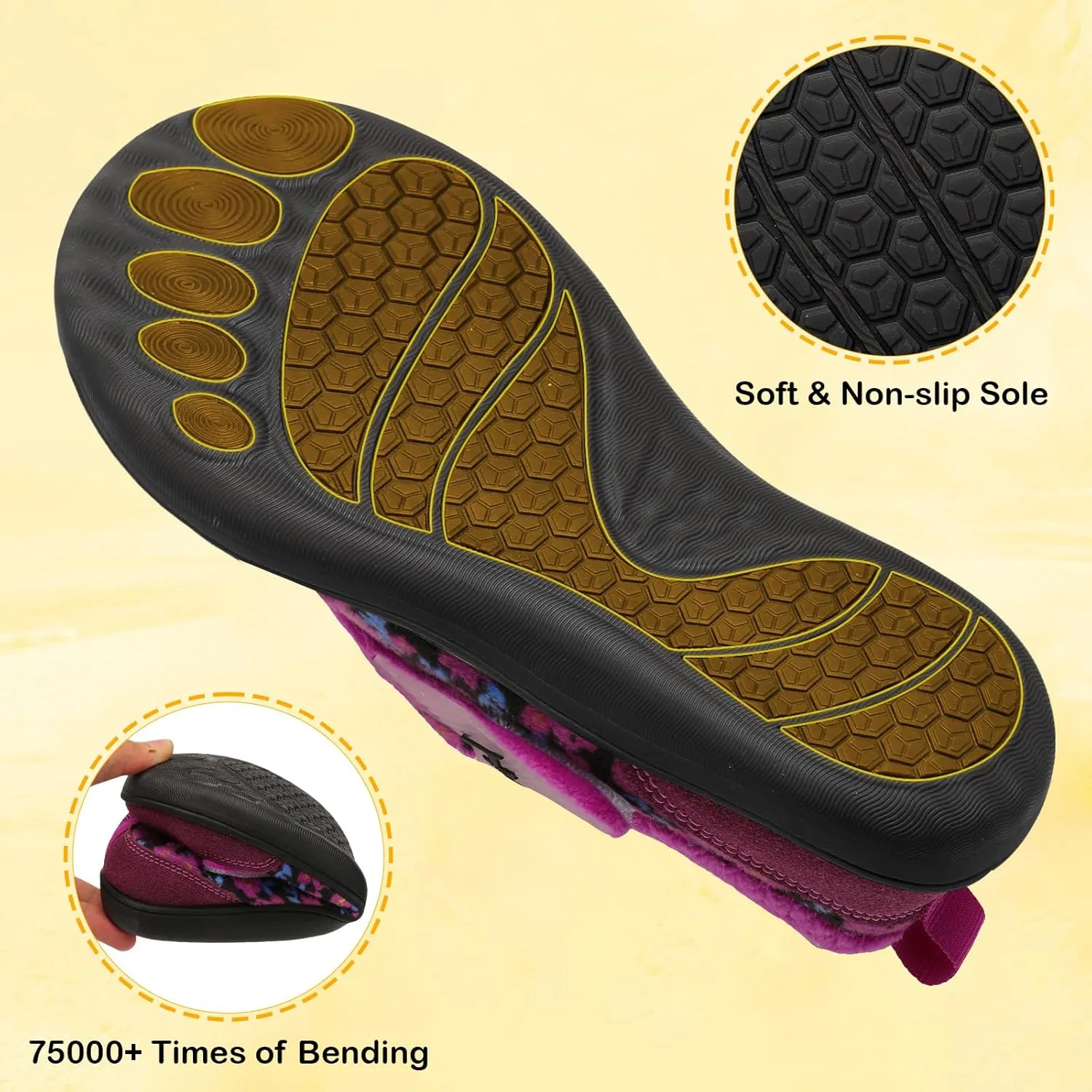 L-RUN Womens Wide Toe Box Barefoot Diabetic Shoes - Ladies House Slippers for Indoor and Outdoor