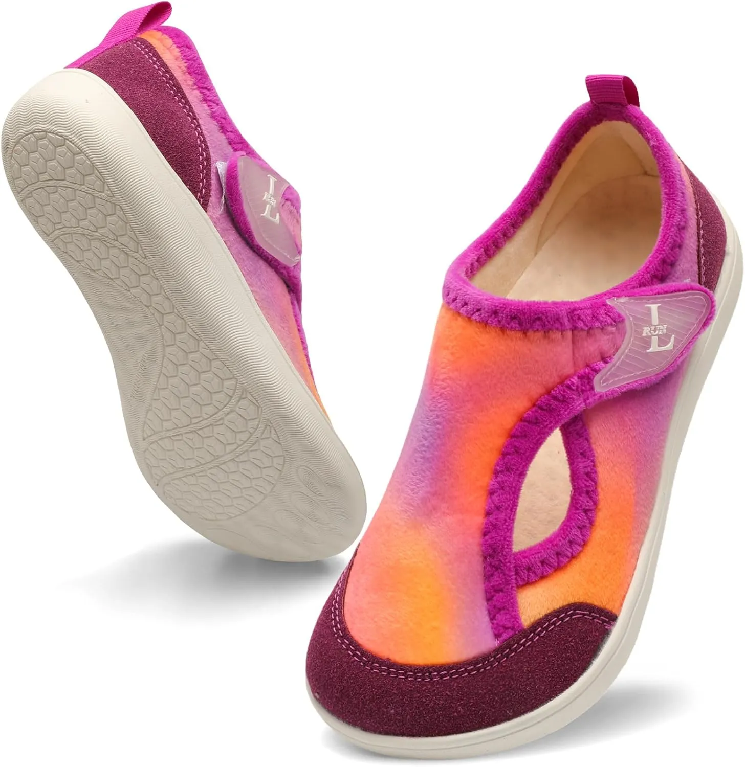 L-RUN Womens Wide Toe Box Barefoot Diabetic Shoes - Ladies House Slippers for Indoor and Outdoor