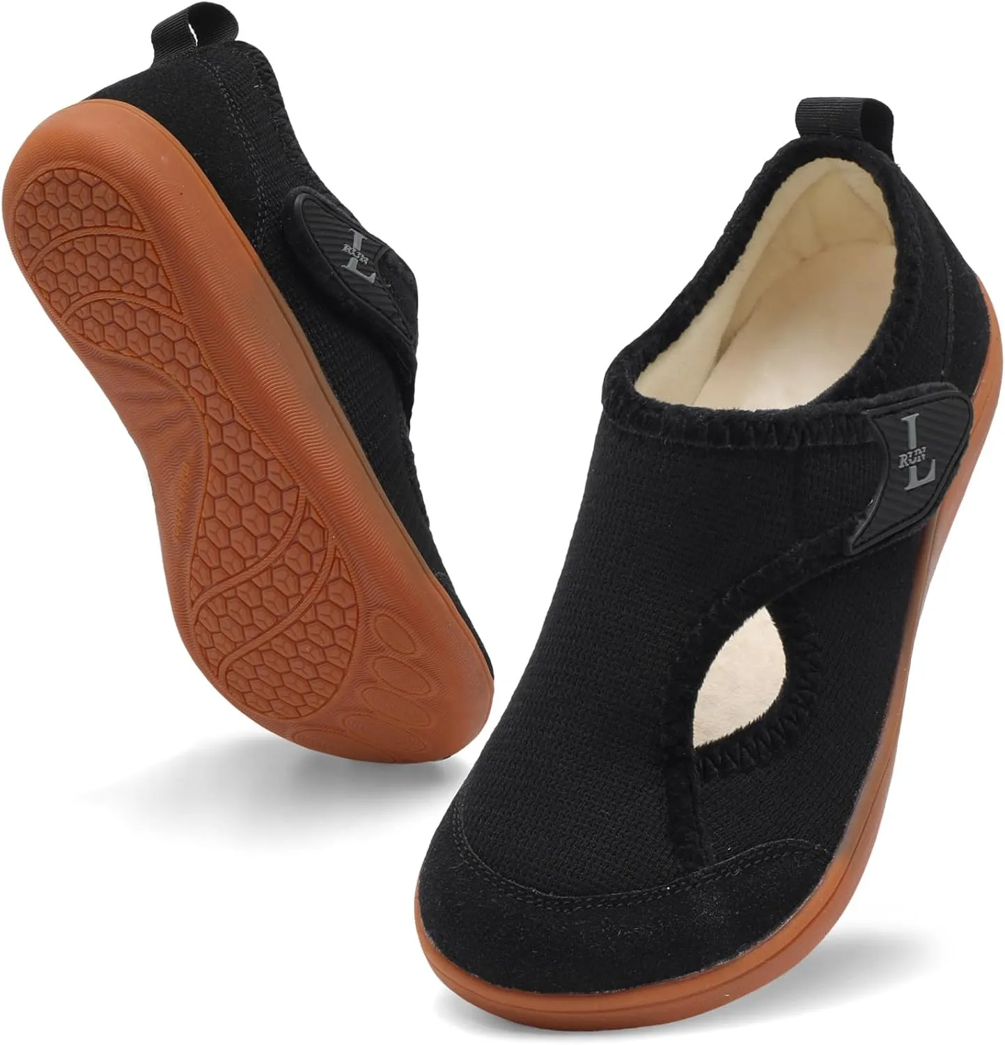 L-RUN Womens Wide Toe Box Barefoot Diabetic Shoes - Ladies House Slippers for Indoor and Outdoor
