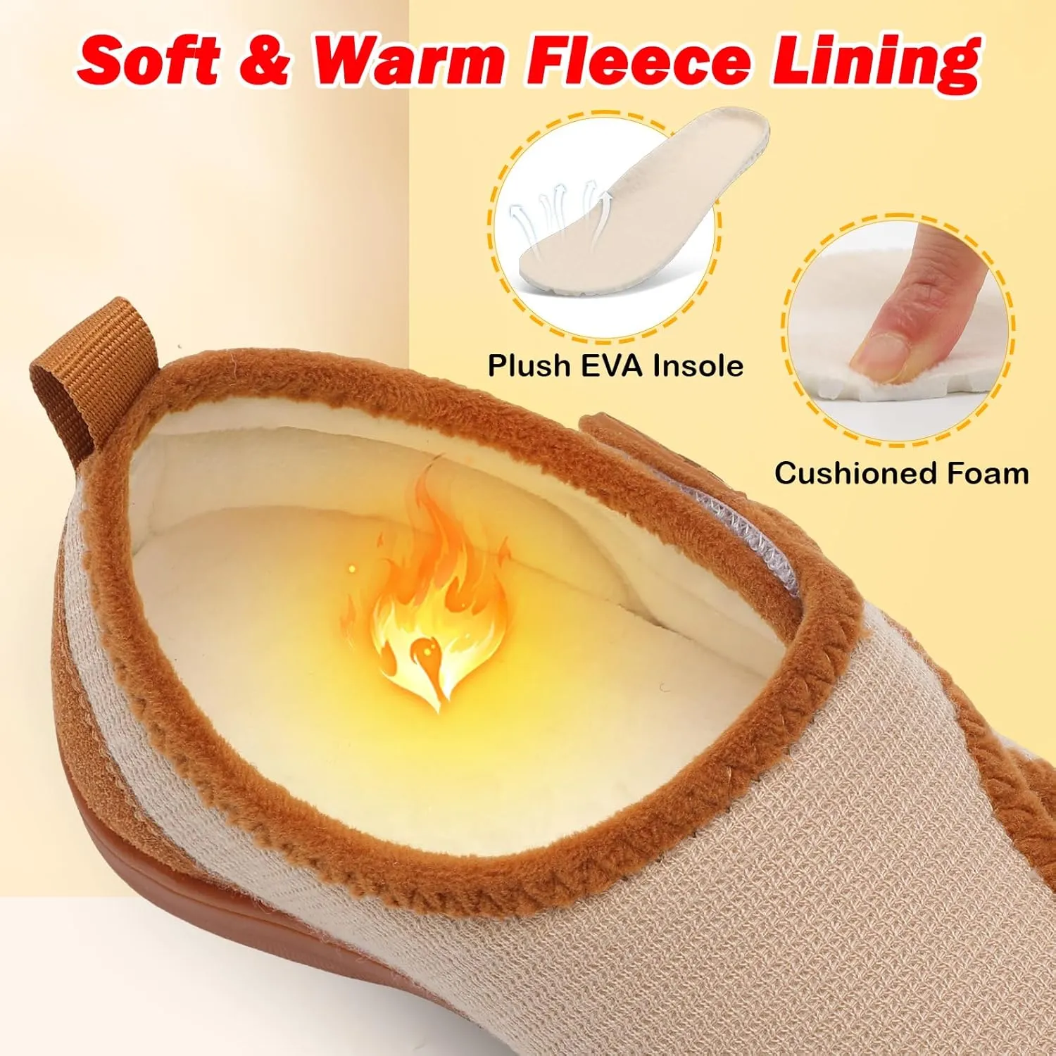 L-RUN Womens Wide Toe Box Barefoot Diabetic Shoes - Ladies House Slippers for Indoor and Outdoor