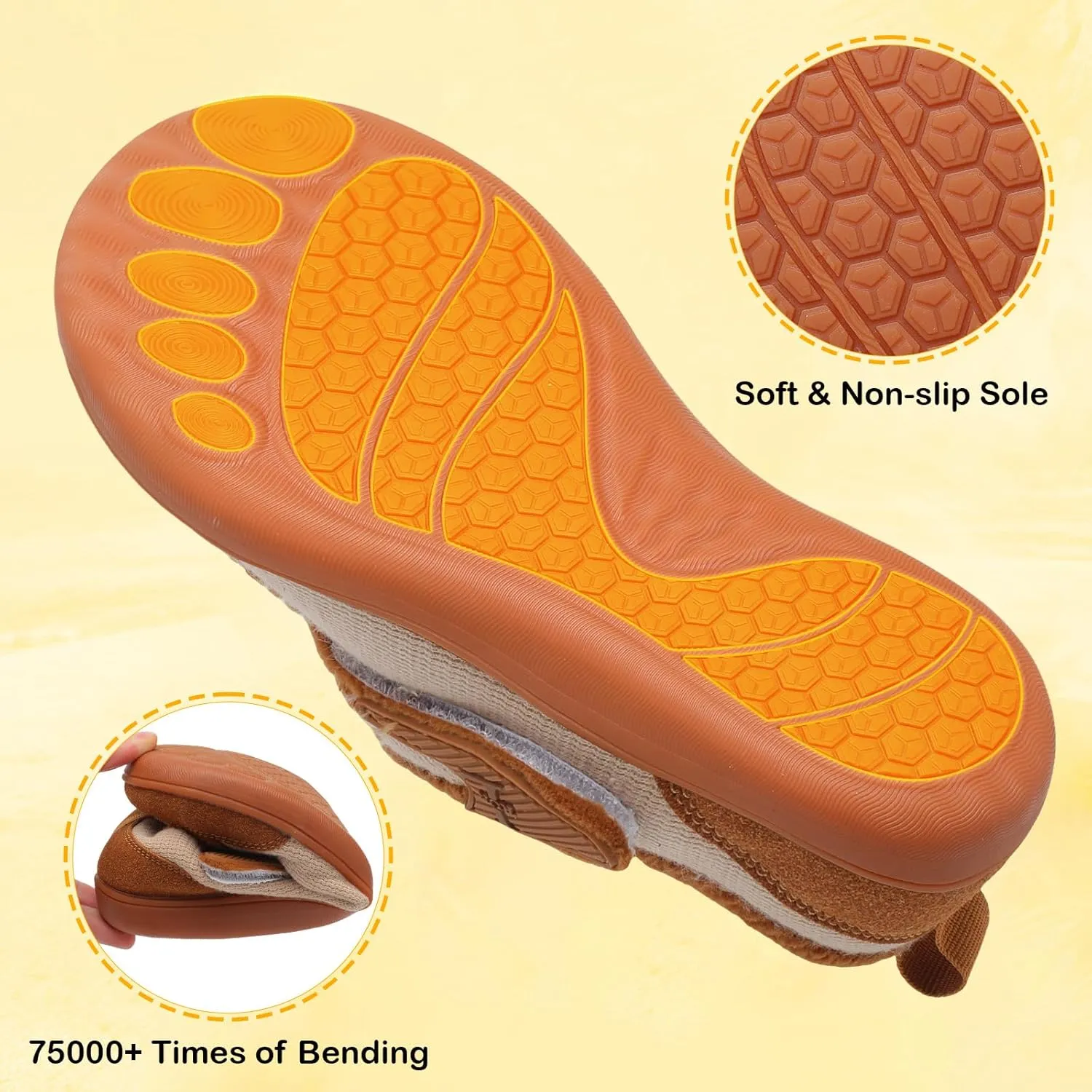 L-RUN Womens Wide Toe Box Barefoot Diabetic Shoes - Ladies House Slippers for Indoor and Outdoor