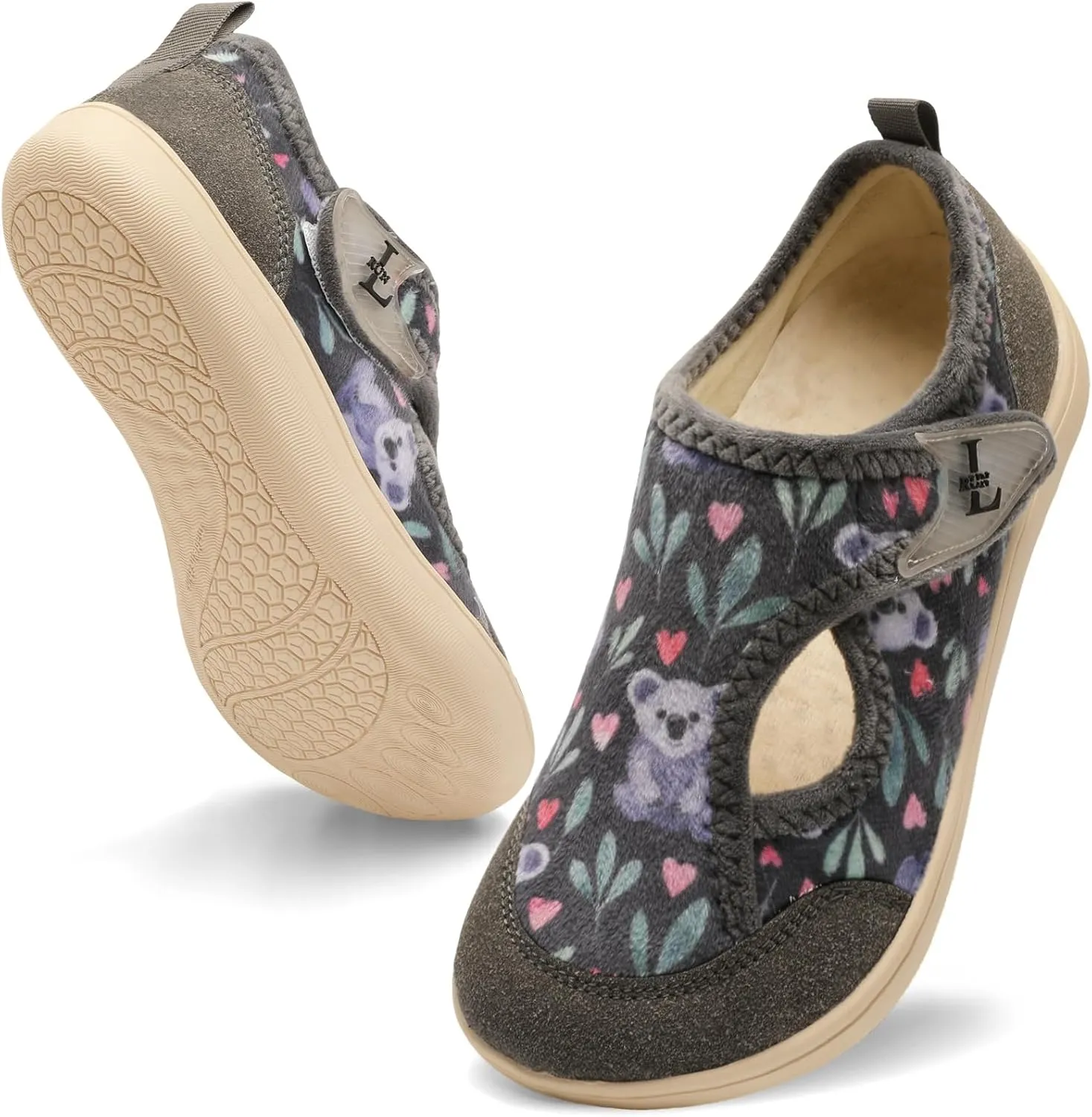 L-RUN Womens Wide Toe Box Barefoot Diabetic Shoes - Ladies House Slippers for Indoor and Outdoor