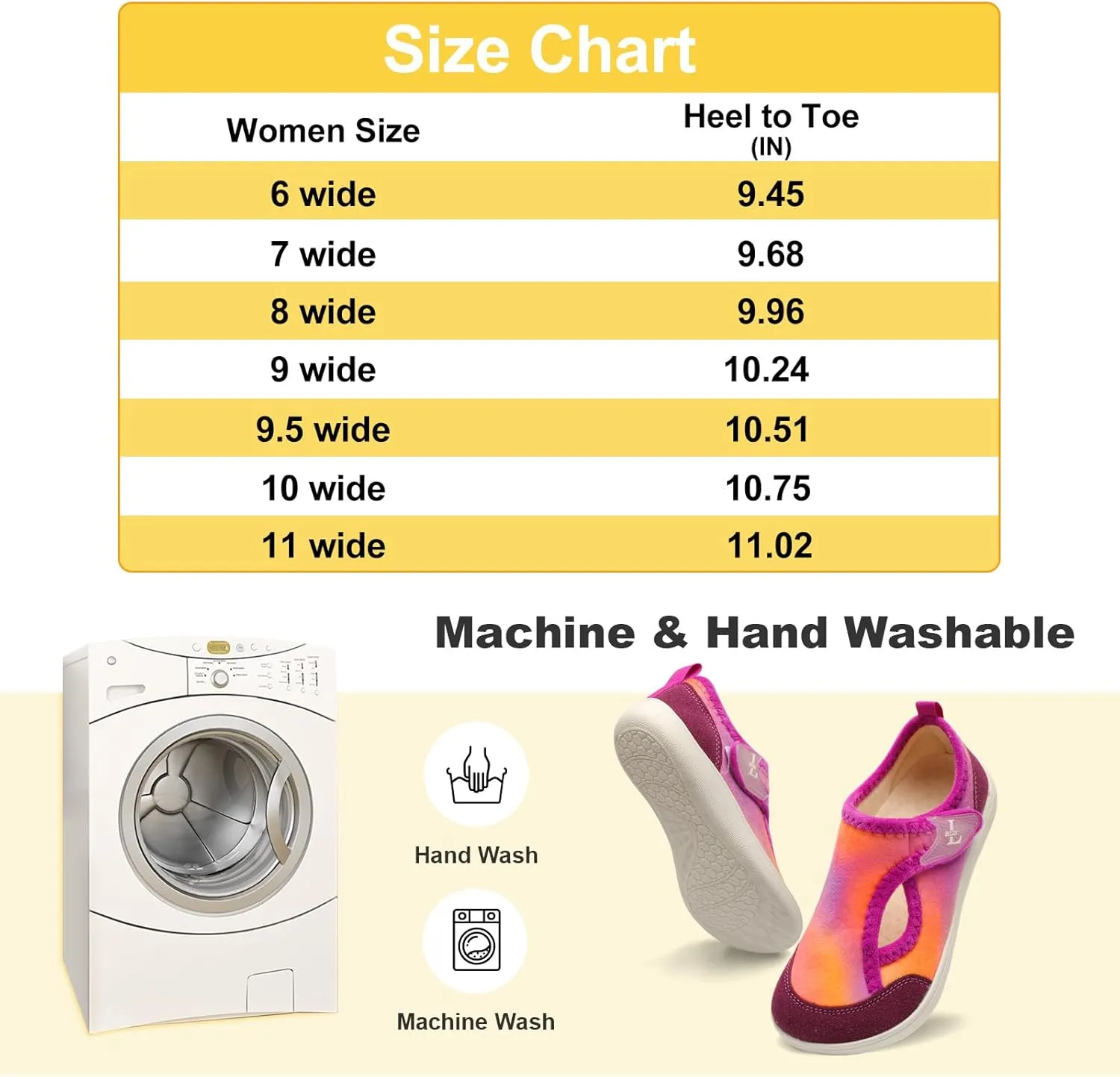 L-RUN Womens Wide Toe Box Barefoot Diabetic Shoes - Ladies House Slippers for Indoor and Outdoor