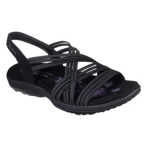Ladies Skechers Reggae Slim Simply Stretch Black Vegan Sandals 163023