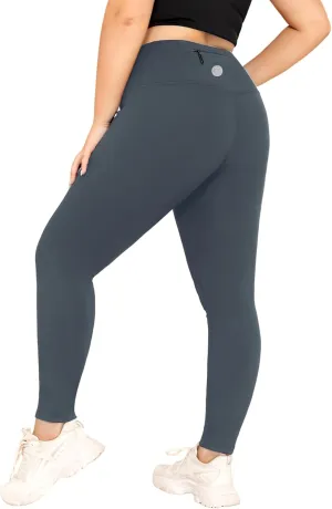 LALAGEN Womens Plus Size Fleece Lined Leggings Water Resistant Thermal Winter Warm High Waisted Workout Pants with Pockets