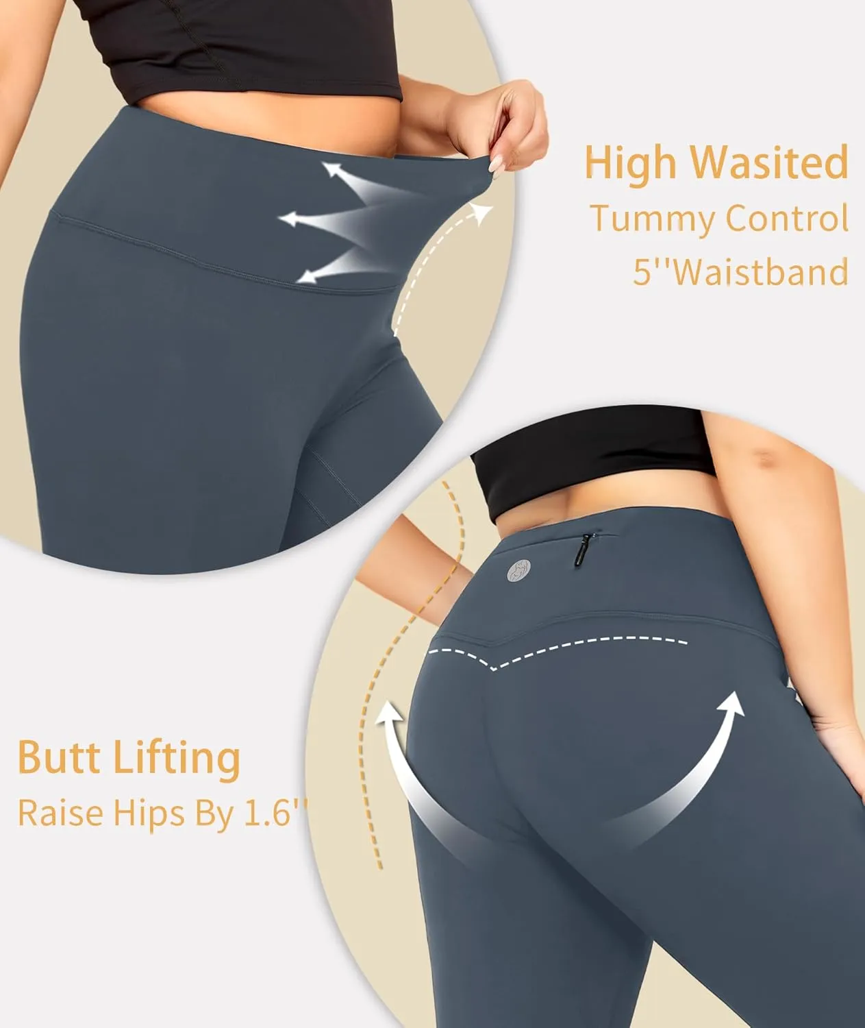 LALAGEN Womens Plus Size Fleece Lined Leggings Water Resistant Thermal Winter Warm High Waisted Workout Pants with Pockets