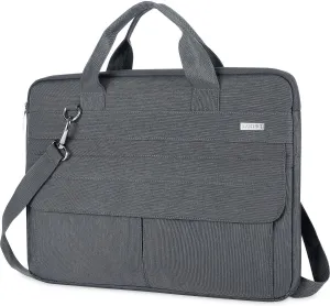 LANDICI Laptop Bag Carrying Case 13-14 inch with Shoulder Strap, Slim Waterproof Computer Sleeve Compatible with MacBook Air 13/13.3 M1 M2, MacBook Pro 13/14, Chromebook 14, Grey