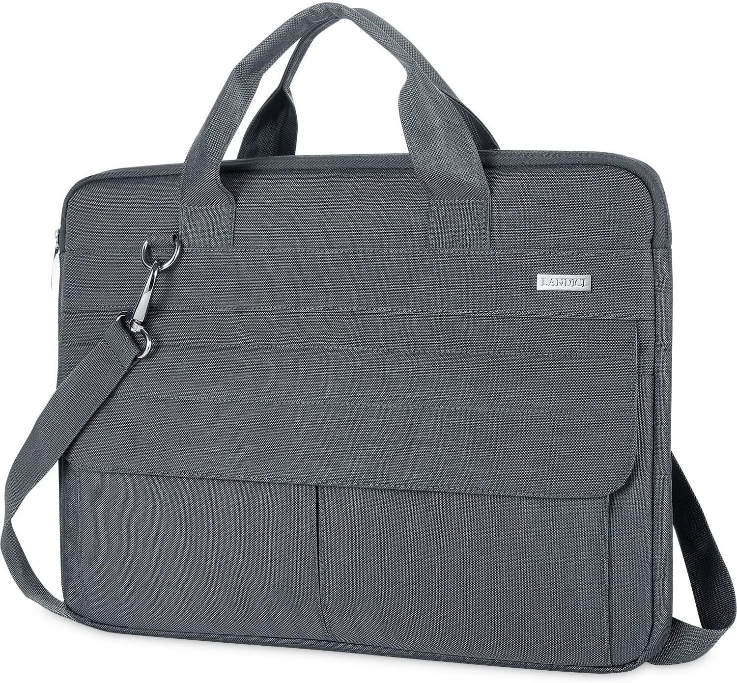 LANDICI Laptop Bag Carrying Case 13-14 inch with Shoulder Strap, Slim Waterproof Computer Sleeve Compatible with MacBook Air 13/13.3 M1 M2, MacBook Pro 13/14, Chromebook 14, Grey