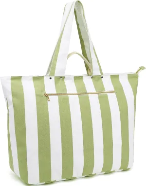 Large Beach Bag for Women, Waterproof Travel Tote Bag with Lunch/Wet Pocket for Weekender, Sandproof, Zipper Closure