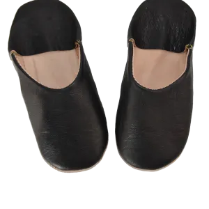 Leather Slipper Black Color