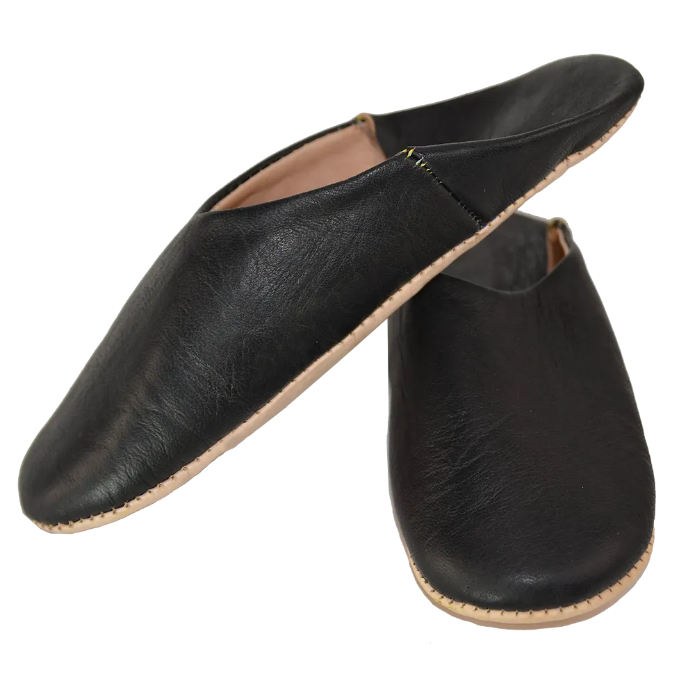 Leather Slipper Black Color