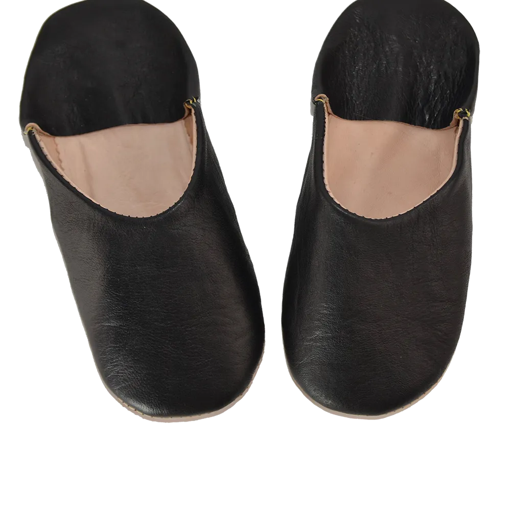 Leather Slipper Black Color