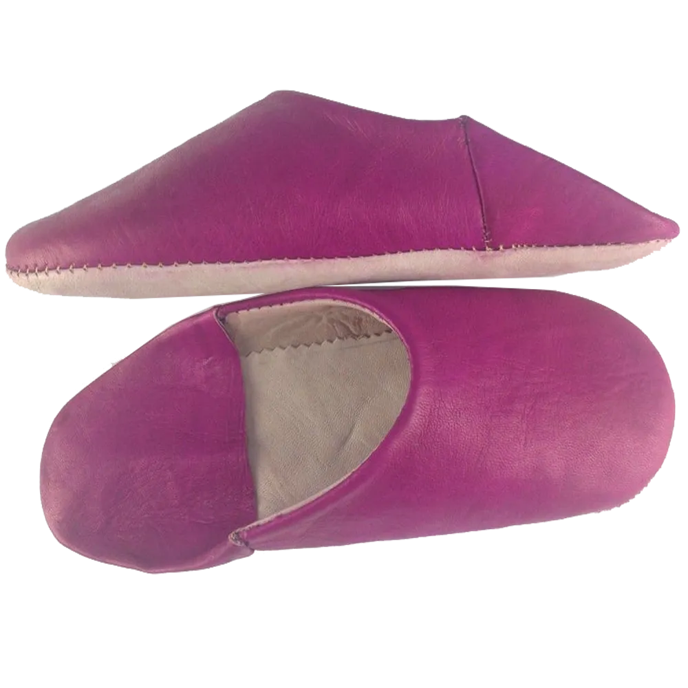Leather Slipper Fushia Color
