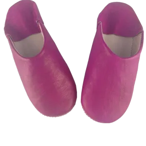 Leather Slipper Fushia Color