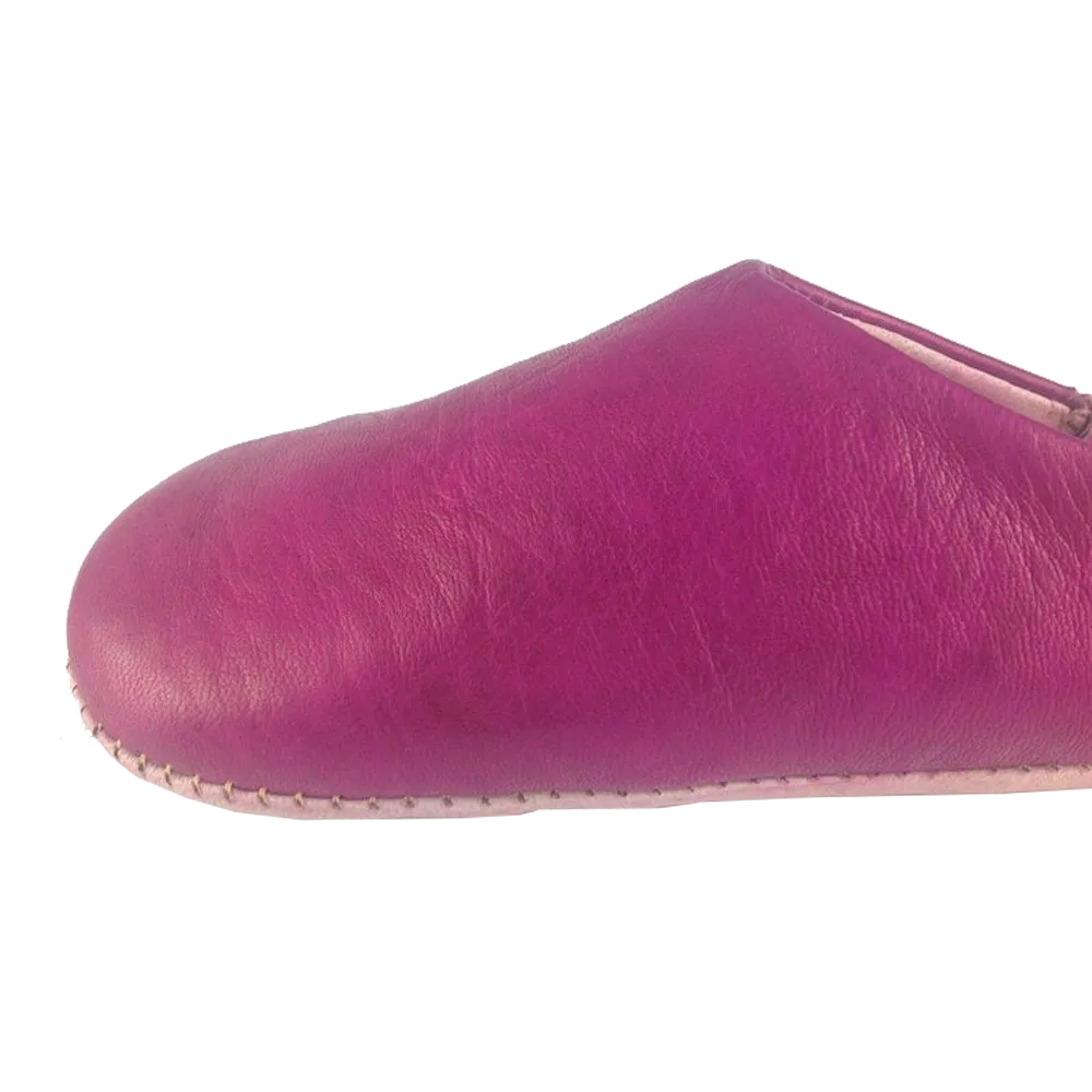 Leather Slipper Fushia Color