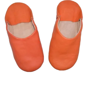 Leather Slipper Orange Color