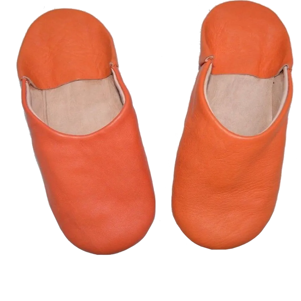Leather Slipper Orange Color