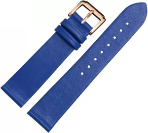 Leather Watch Strap for Men and Women -Thin Soft Buckle Accessories Thin Plain Grain Watch Chain(15mm)