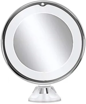 LED Mirror Flexible Makeup Mirror with Led Light Vanity Mirrors 10X Magnifying Mirrors Cosmetic Suction Cup Bathroom Mirror