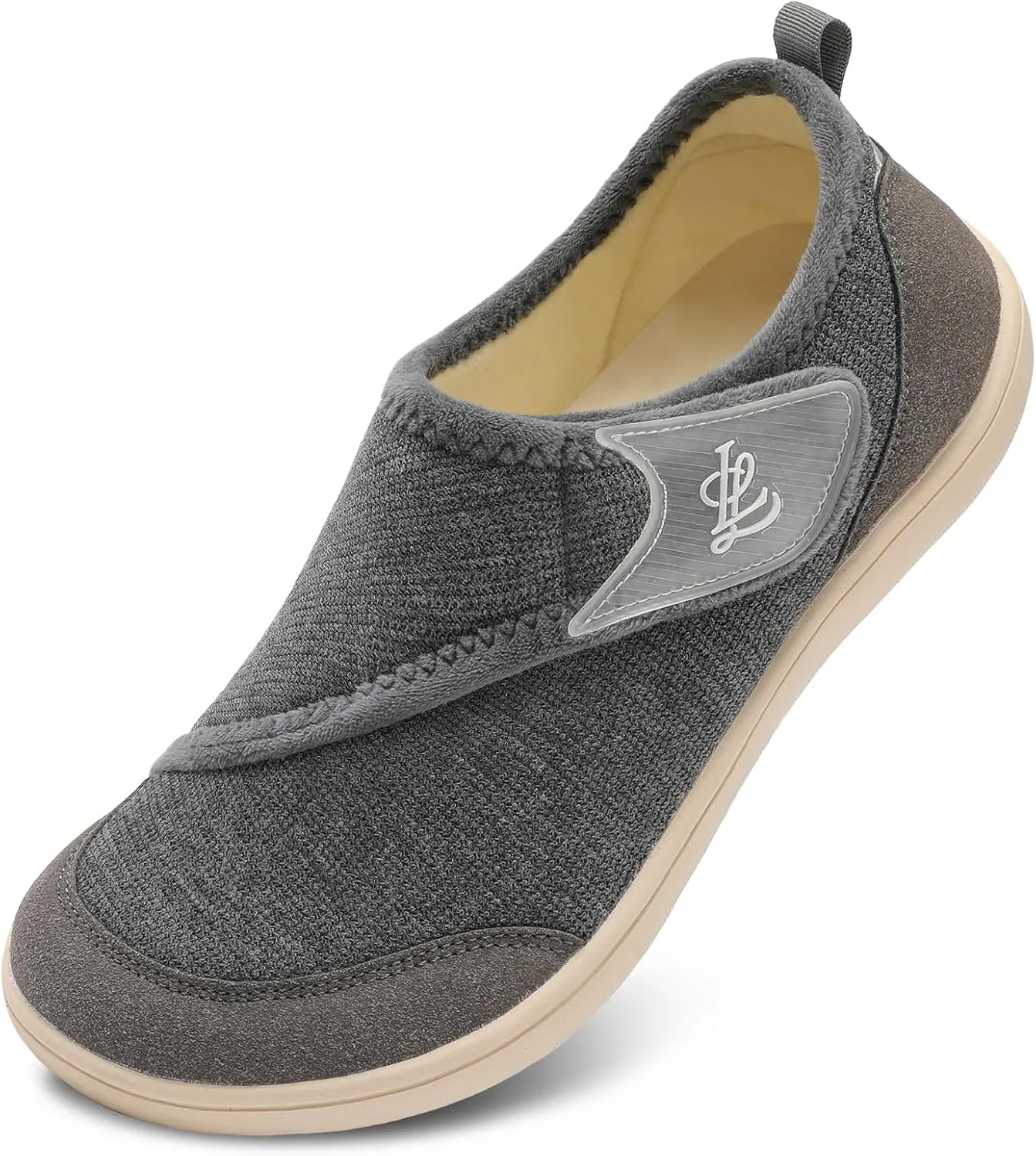 LeIsfIt Mens Slippers Wide House Shoes Adjustable Diabetic Shoes Arthritis Swollen House Slippers Indoor Outdoor