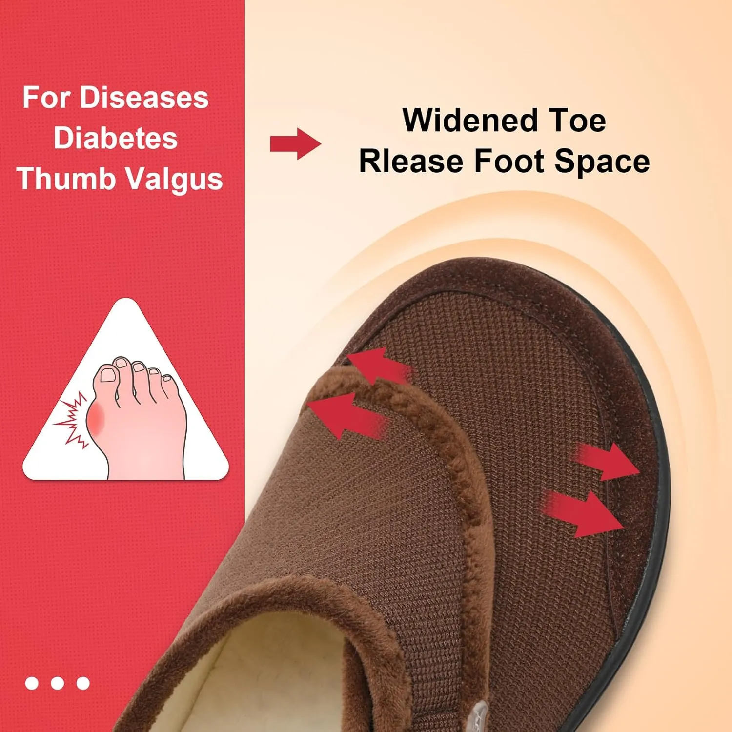 LeIsfIt Mens Slippers Wide House Shoes Adjustable Diabetic Shoes Arthritis Swollen House Slippers Indoor Outdoor