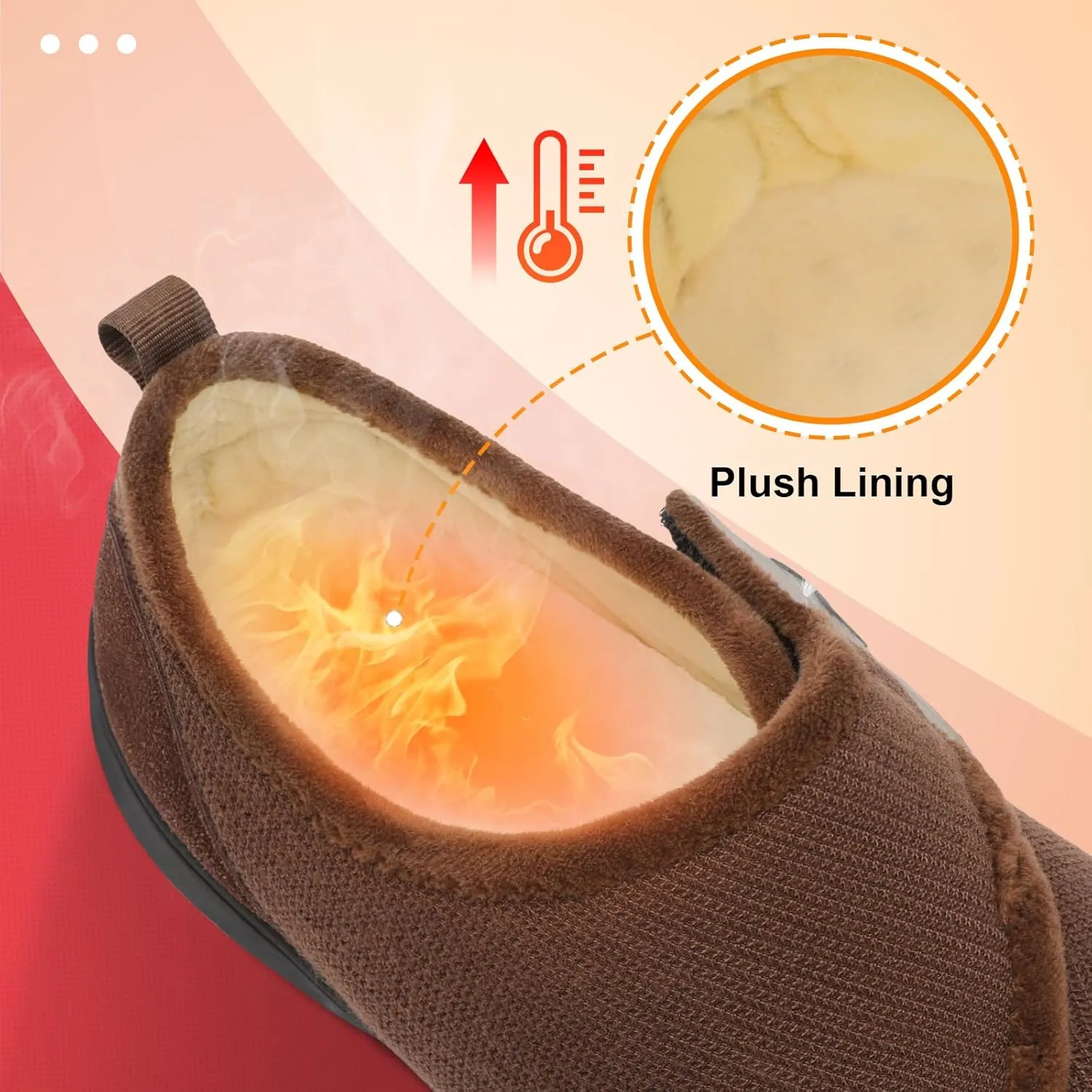 LeIsfIt Mens Slippers Wide House Shoes Adjustable Diabetic Shoes Arthritis Swollen House Slippers Indoor Outdoor