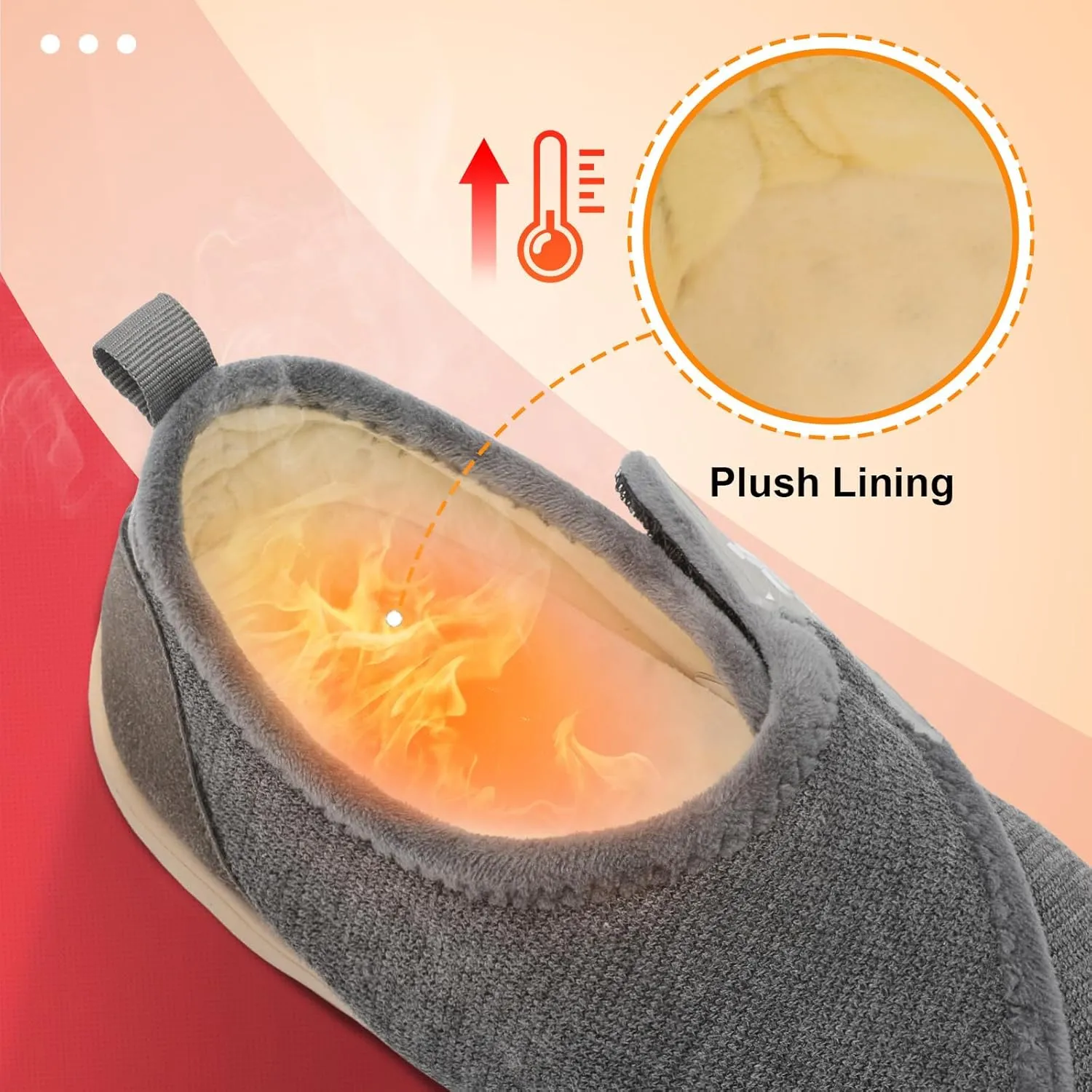 LeIsfIt Mens Slippers Wide House Shoes Adjustable Diabetic Shoes Arthritis Swollen House Slippers Indoor Outdoor