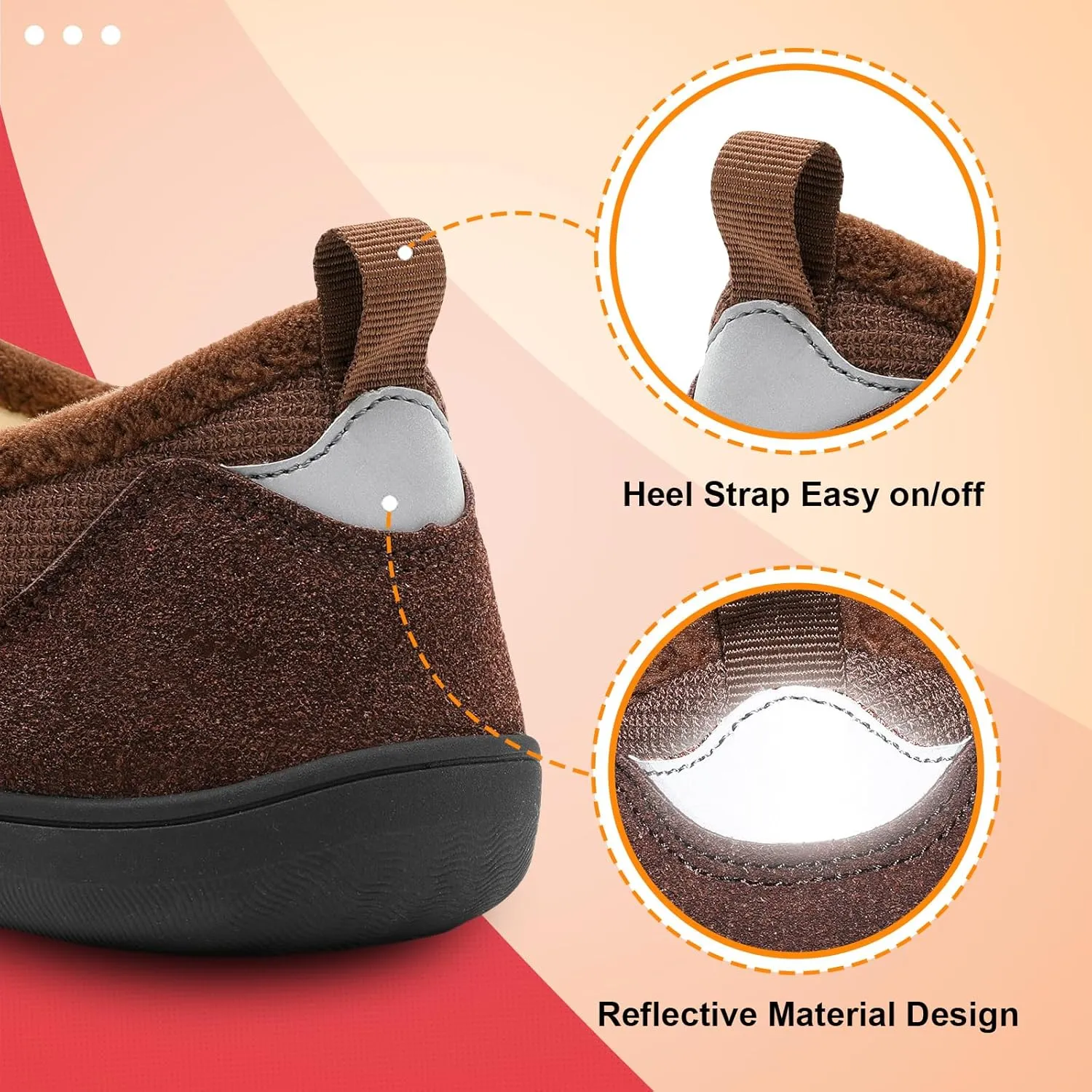 LeIsfIt Mens Slippers Wide House Shoes Adjustable Diabetic Shoes Arthritis Swollen House Slippers Indoor Outdoor