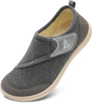 LeIsfIt Mens Slippers Wide House Shoes Adjustable Diabetic Shoes Arthritis Swollen House Slippers Indoor Outdoor