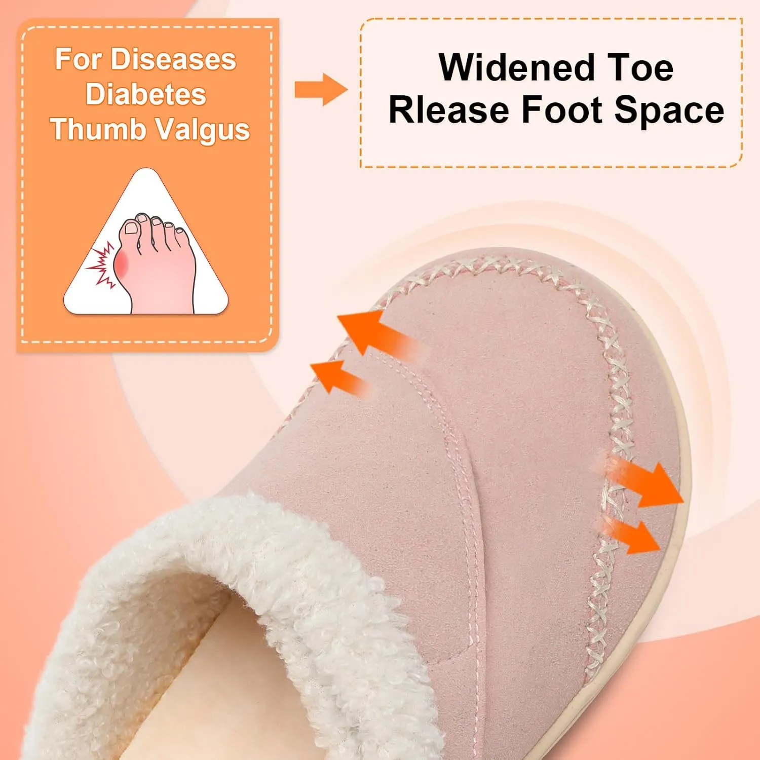 LeIsfIt Womens Wide Slippers Adjustable Diabetic Slippers Memory Foam Swollen Arthritis Edema House Shoes Indoor Outdoor