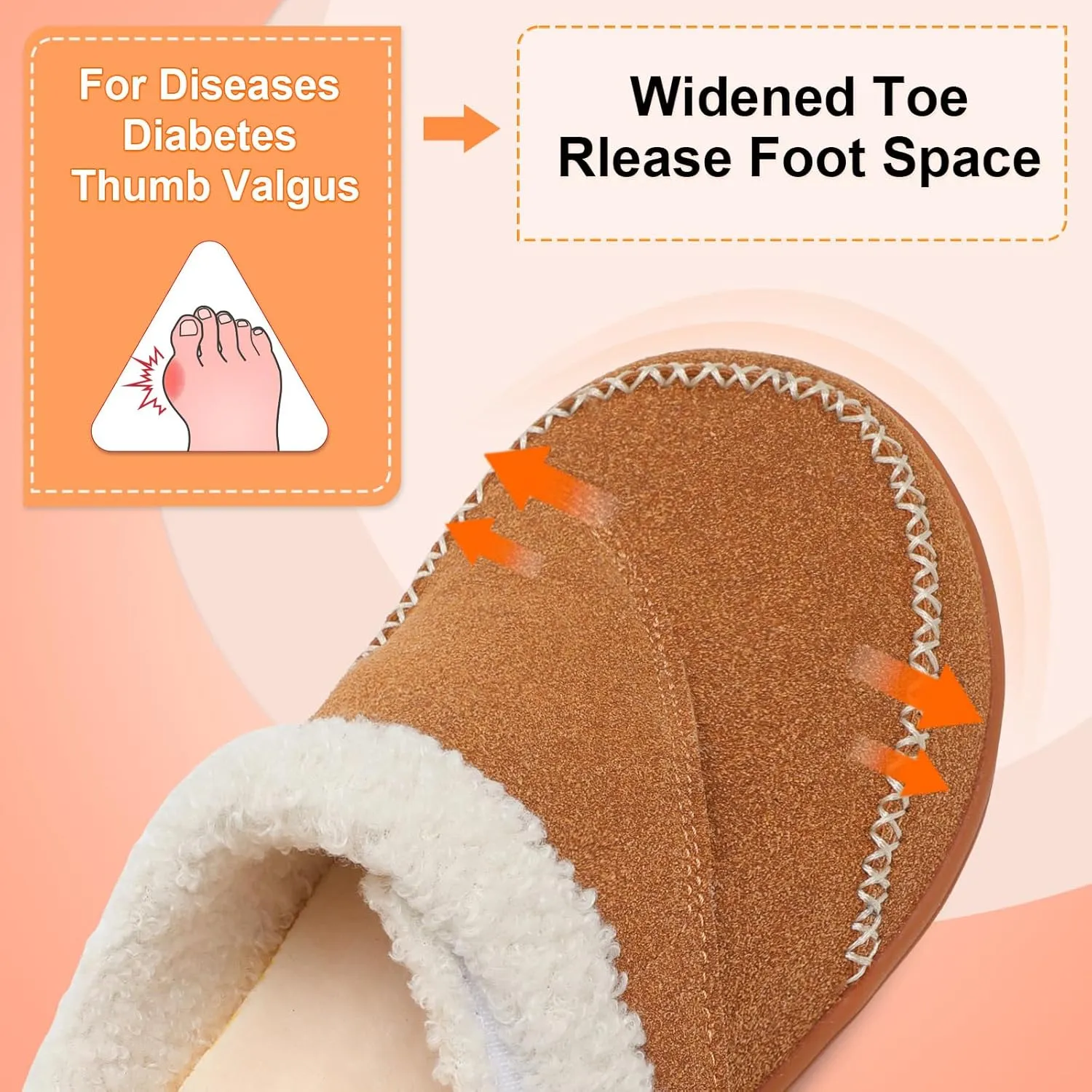 LeIsfIt Womens Wide Slippers Adjustable Diabetic Slippers Memory Foam Swollen Arthritis Edema House Shoes Indoor Outdoor