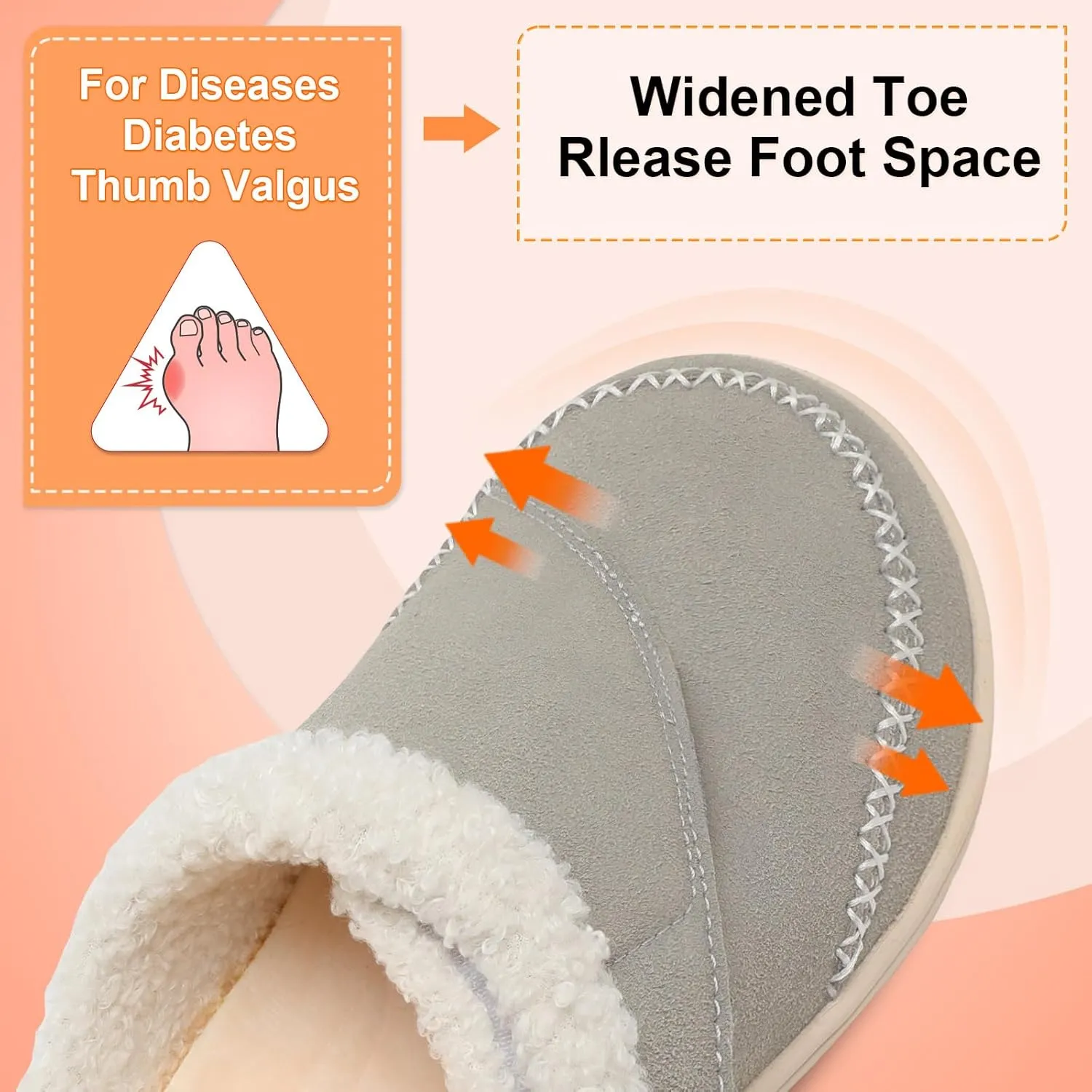LeIsfIt Womens Wide Slippers Adjustable Diabetic Slippers Memory Foam Swollen Arthritis Edema House Shoes Indoor Outdoor
