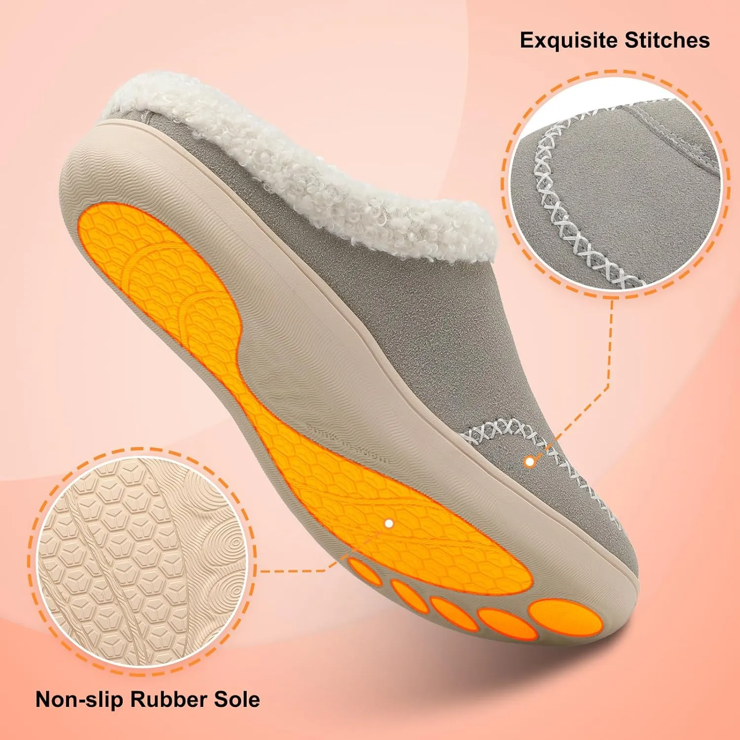 LeIsfIt Womens Wide Slippers Adjustable Diabetic Slippers Memory Foam Swollen Arthritis Edema House Shoes Indoor Outdoor