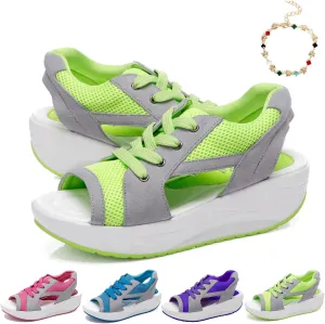 LELEBEAR Flair Gifts Sandals, Lace Up Muffin Sandals for Women, Womens Muffin Shoes Sneaker Sandals
