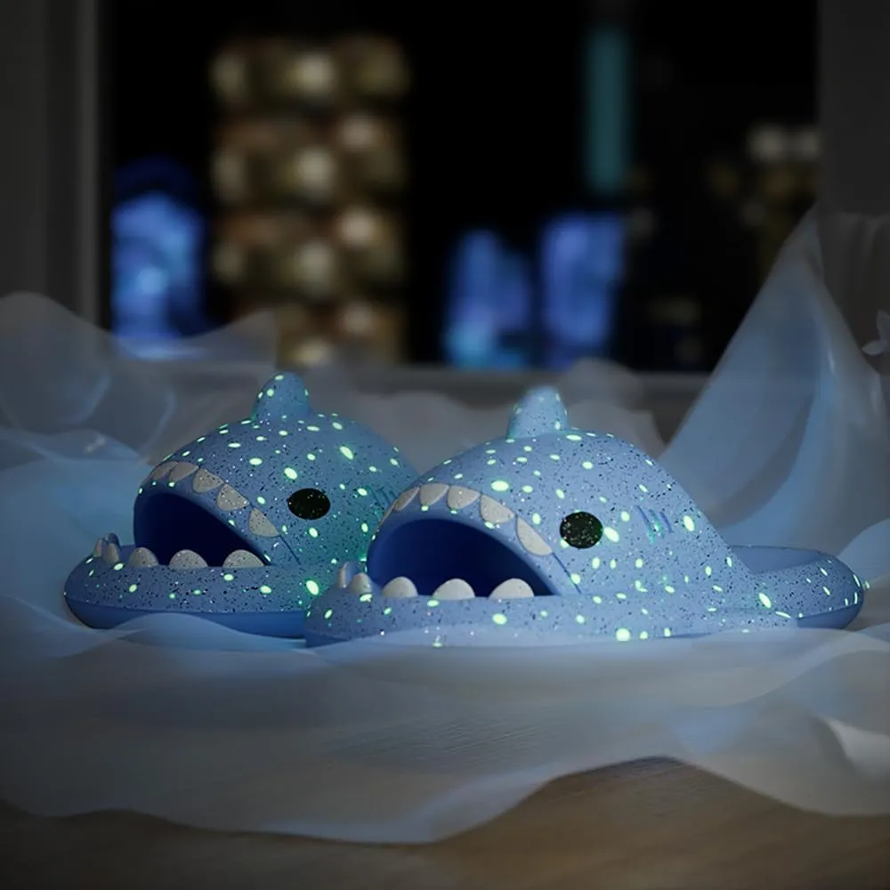 LELEBEAR Galaxy Shark Slides, Shark Slippers Thick Cloud Summer Beach Women Men Shoes