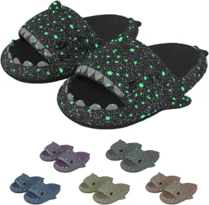 LELEBEAR Galaxy Shark Slides, Shark Slippers Thick Cloud Summer Beach Women Men Shoes