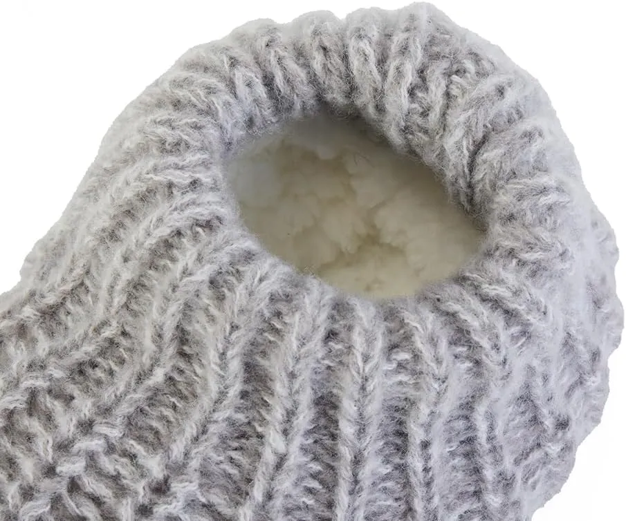 LEMZONE Men's Cozy Slipper Socks Non Slip Winter Warm Indoor Soft Sole Sock Shoes with Sherpa Lining