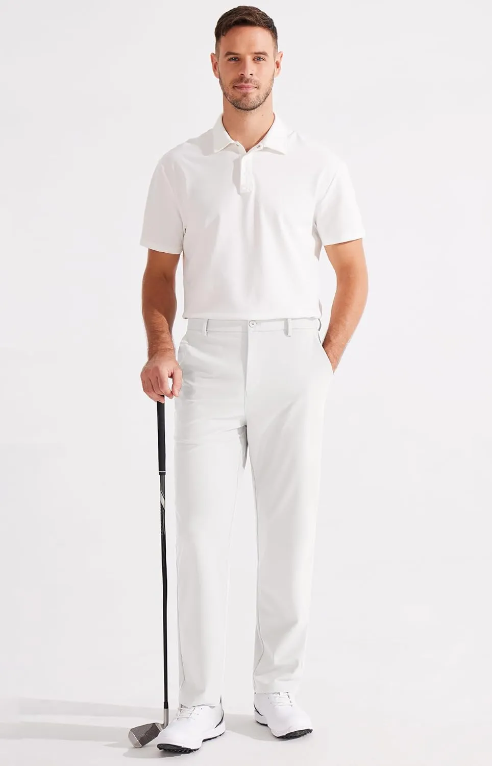 Libin Men's Golf Pants Classic Fit Flat Front Work Dress Pants 29" 31" 33" Stretch Casual Pants Lightweight with Pockets