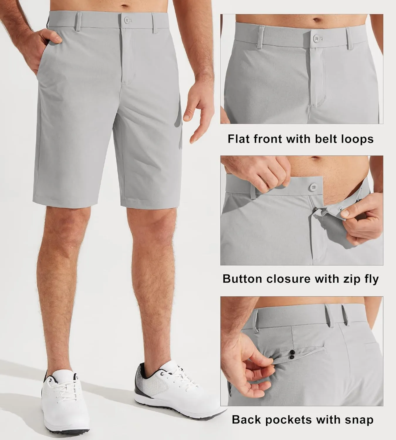 Libin Men's Golf Shorts 7" 9" Work Dress Shorts Casual Flat Front Hybrid Shorts Lightweight Quick Dry Water Resistant