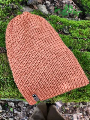 Lightweight Hat, Folded Double Brim Wool Free, Coral