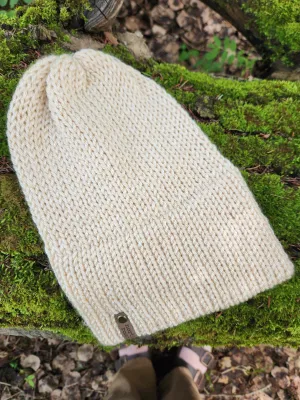 Lightweight Hat, Folded Double Brim Wool Free, Cream
